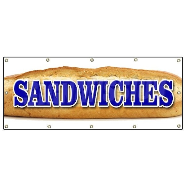 SANDWICHES BANNER SIGN bread restaurant deli coldcuts meats